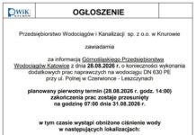 Knurów: Przedsiębiorstwo Wodociągów i Kanalizacji sp. z o.o. w Knurowie zawiadamia!
