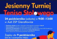 Gierałtowice: Jesienny Turniej Tenisa Stołowego w Gierałtowicach. Zapisy już trwają